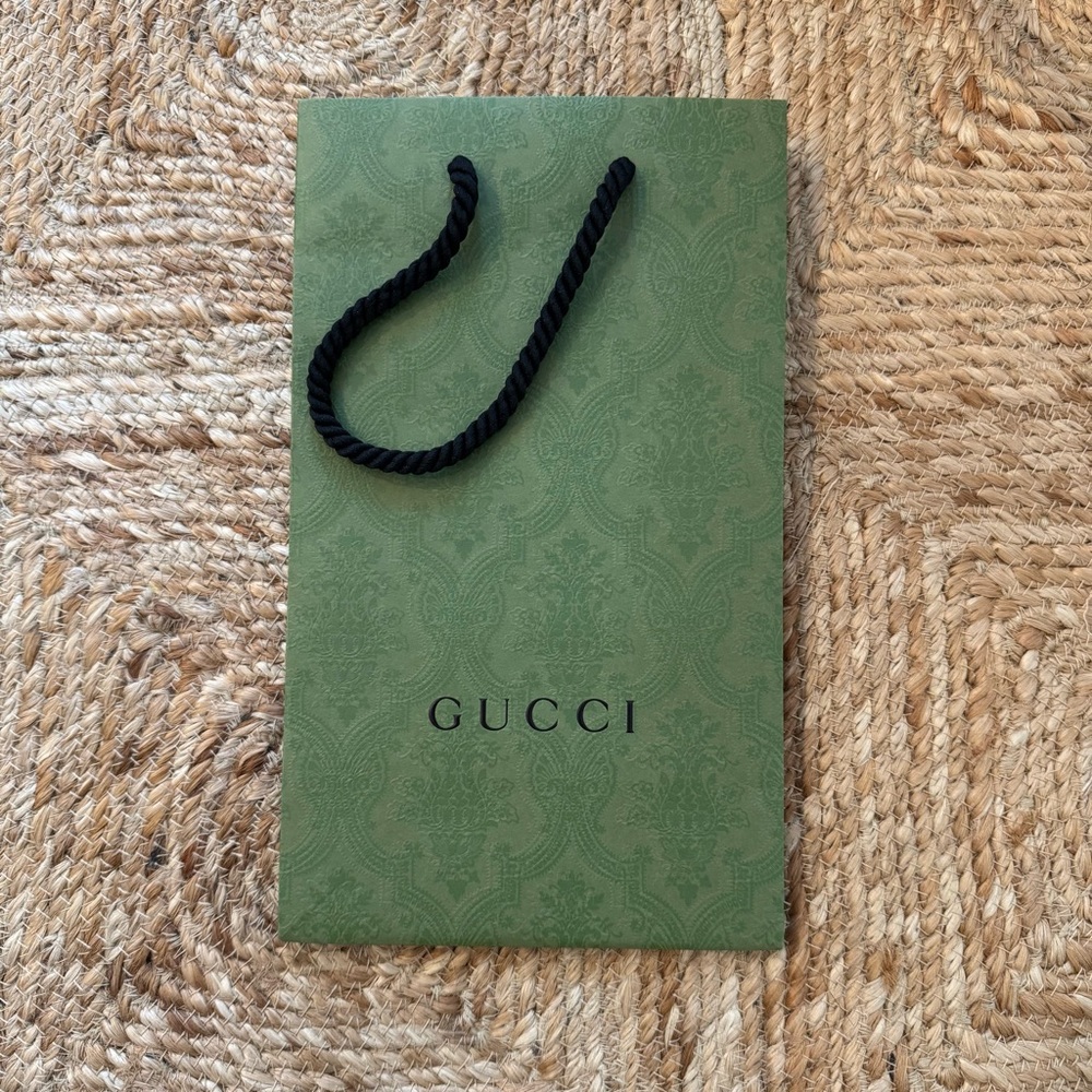 Gucci Olive Green paperbag with Black Handle